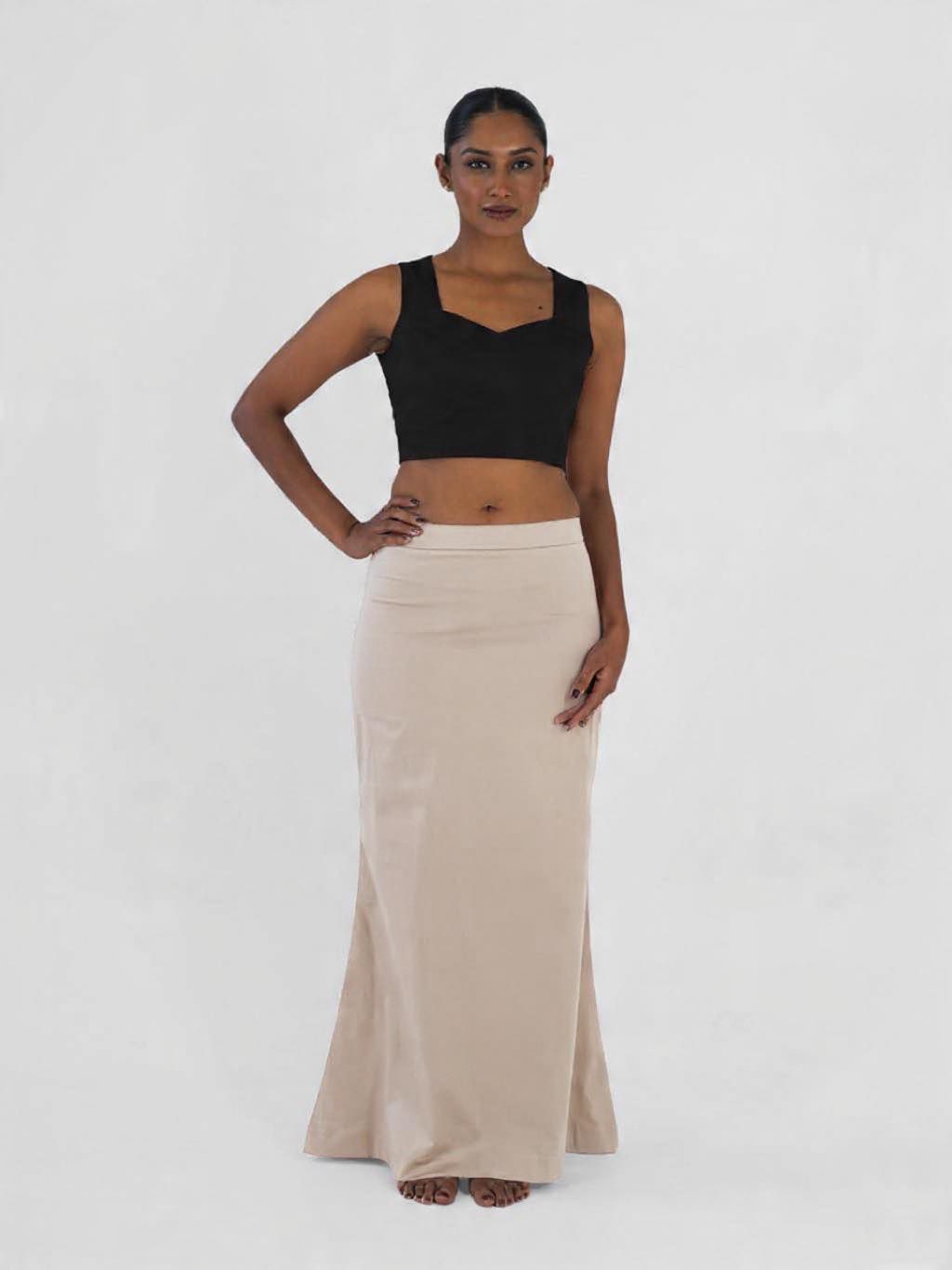 Shefemme Premium 100% Cotton 4-Way Stretch Petticoat for Sarees & Lehengas